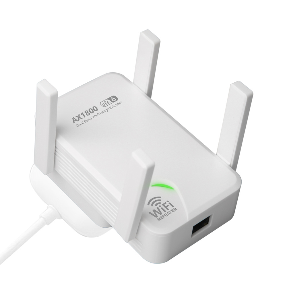 AX1800 ワイヤレス リピーター デュアル バンド 2.4G/5GHz 802.11AX ギガビット Wi-Fi 6 エクステンダー長距離信号拡張ブースター