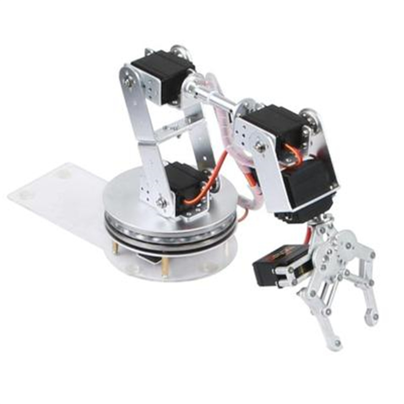 シルバー 6 DOF ロボットアーム 180/360 度回転ベース付き Arduino ロボティクス蒸気教育 DIY キットプログラマブルロボット用