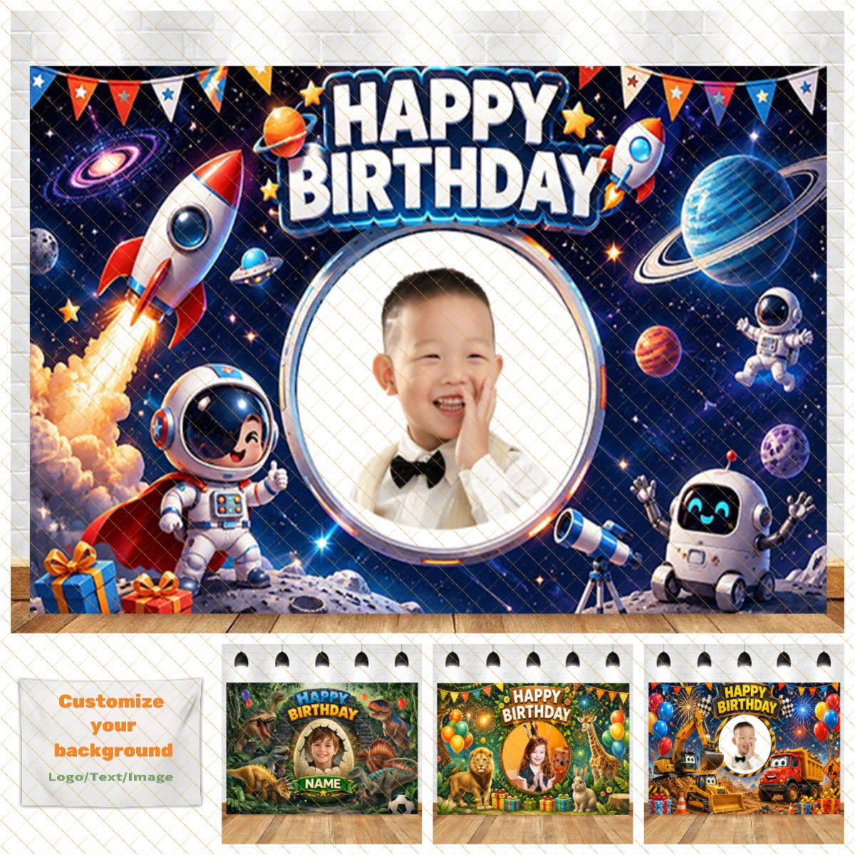 誕生日パーティー、フェスティバルパーティー、写真撮影の背景用に背景をカスタマイズ 赤ちゃん、子供向けにカスタマイズされたデザイン、18