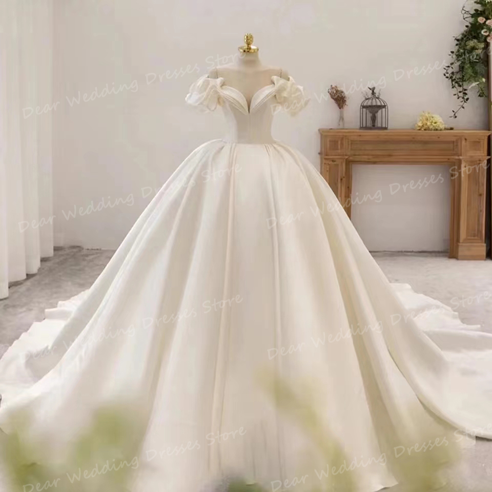 シンプルなウェディングドレスの女性の A ラインセクシーなブライダルボールガウン恋人オフショルダーフォーマル Vestidos デノビアカスタマイズ