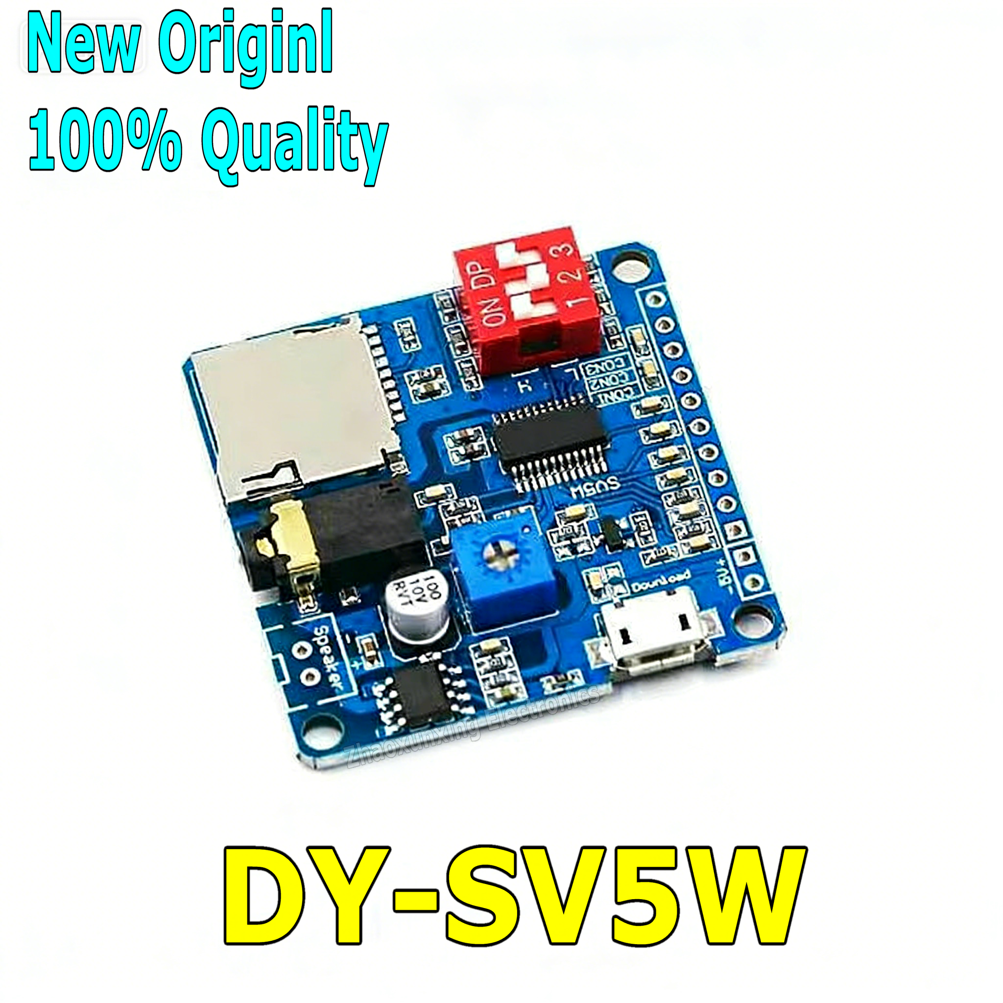 1 個新 DY-SV5W 音声再生モジュールボード MP3 音楽プレーヤー 5 ワット MP3 再生シリアル制御 SD/TF カード Arduino 用