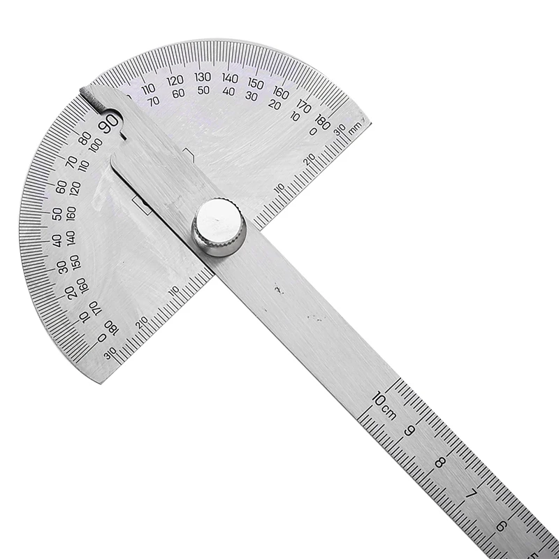 デリ 150 ミリメートル 180 度分度器金属角度定規木工測定定規ステンレス鋼角度ゲージロータリー測定ツール