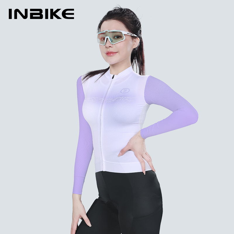 INBIKE 長袖サイクリングジャージ夏プロフェッショナルスリムサイクリングジャージ女性の通気性サイクリングジャージフルジップ