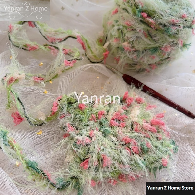 50 グラムガーデンシリーズハンドミックス編み糸グリーンフラワー糸手作りかぎ針編みスティック針織バッグヘアループ糸ギフト装飾
