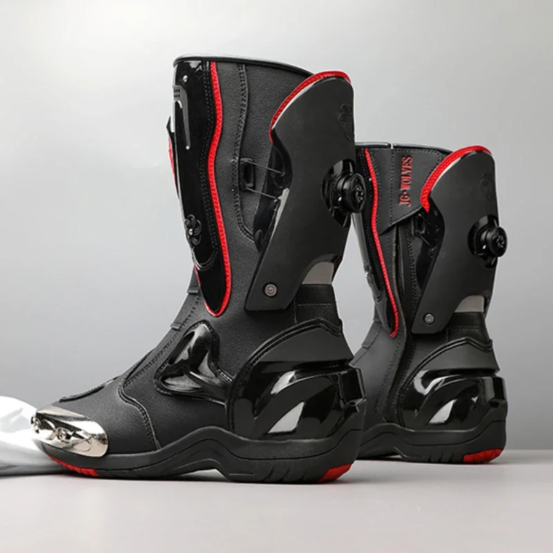 オートバイのプラットフォームブーツオートバイクロスカントリープロレーシングブーツ通気性摩耗安全性オートバイを保護する