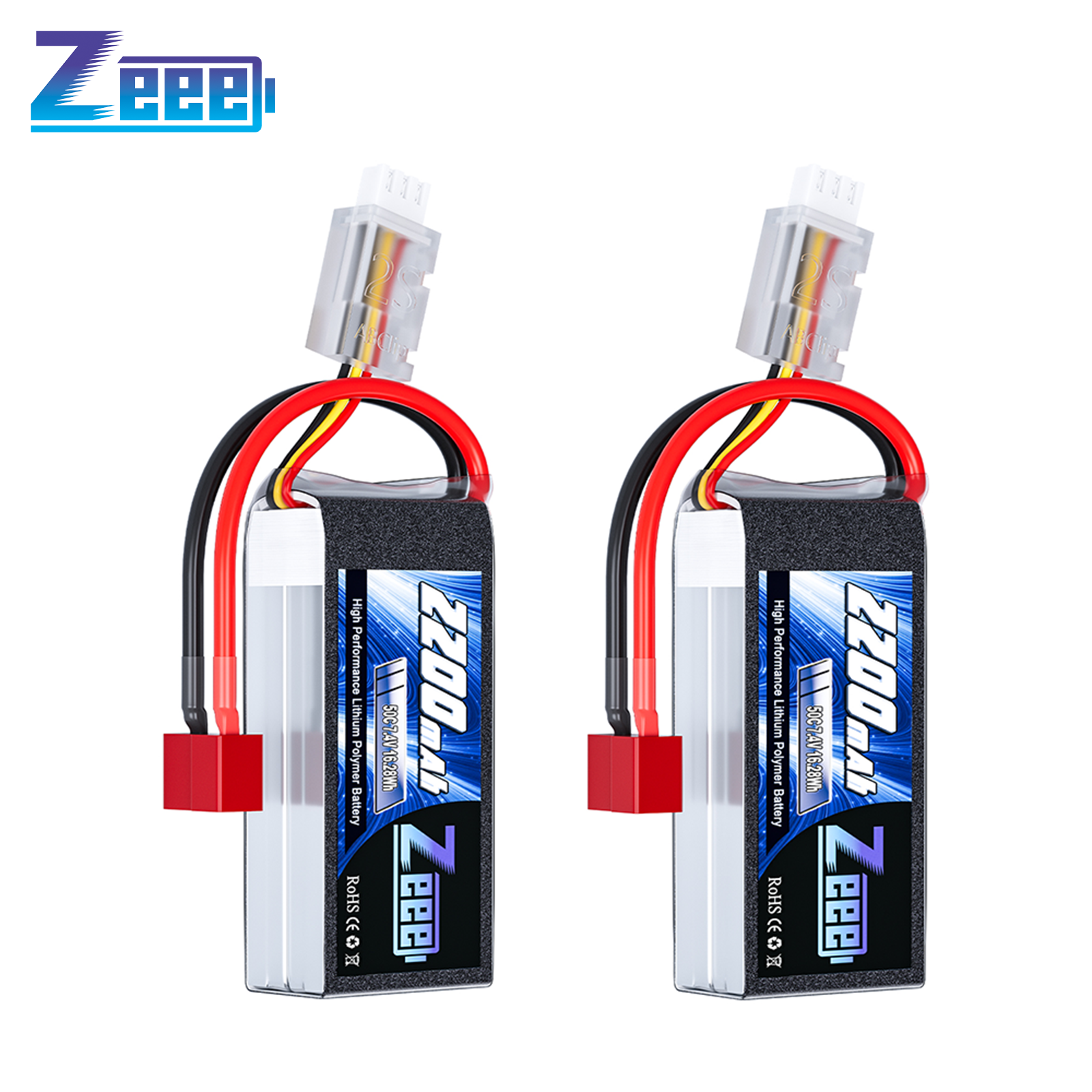 Zeee 2S 2200mAh ショーティー RC リポバッテリー 7.4V 50C T/XT60 プラグソフトケース RC カートラックバギー FPV ドローンヘリコプター飛行機 RC パーツ