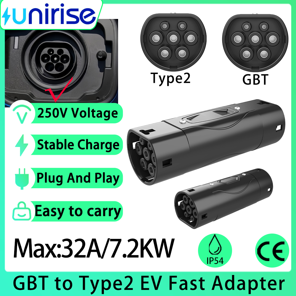 電気自動車 BYD 充電アダプタ GBT からタイプ 2 7.2KW 22KW 32A IP54 CE 認証コネクタ GBT からタイプ 2 EV 充電器コネクタ