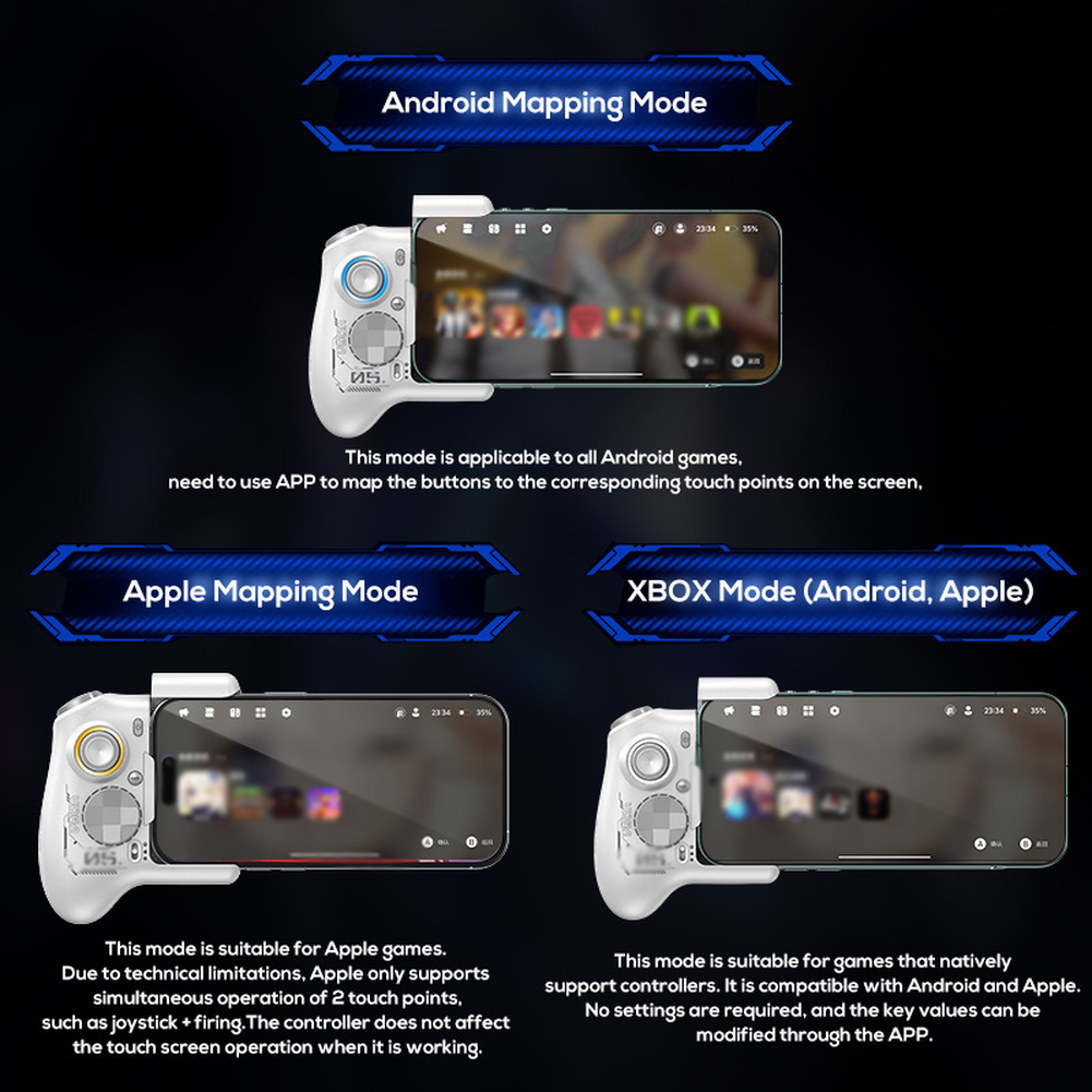 ホットセールMB05モバイルワンクリックホワイト機能ゲームコントローラー：Androidゲーマー向けの高精度ジョイスティックは実用的なサプライヤーを交換します