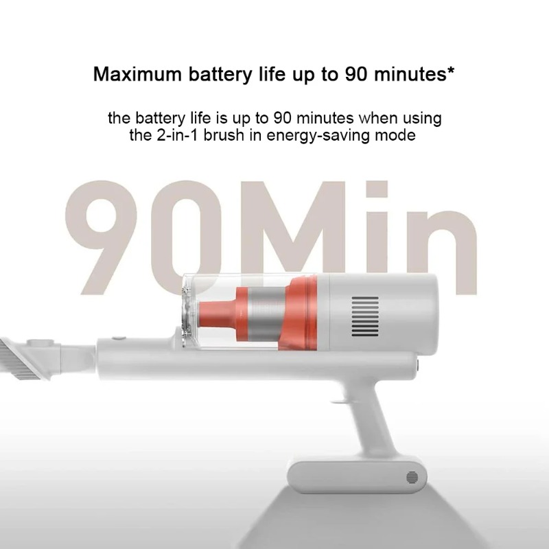 MIJIA ワイヤレス掃除機 3、グリーンサーチライト 260AW 吸引、110000 RPM、ランタイム 90 分、コードレスハンドヘルド掃除機