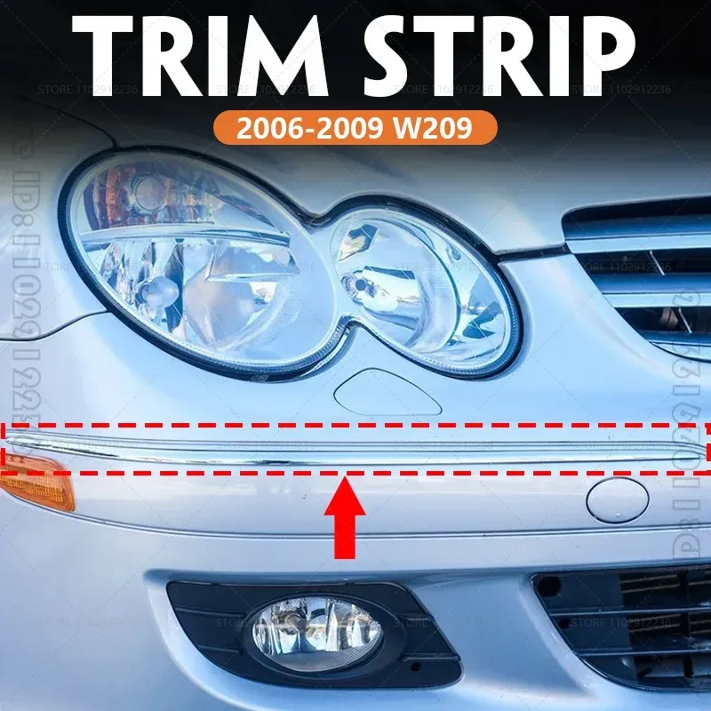 2006-2009 W209 メルセデスベンツ CLK350 CLK500 CLK550 CLK55 CLK63 AMG フロントバンパークロームトリムストリップ 2098850921 2098851021