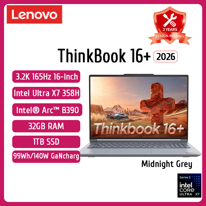 2026 ThinkBook 16 ラップトップ インテル Ultra X7 358H Win 11Pro 32GB 1TB SSD Intel Arc B390 16 インチ 3.2K IPS LED スクリーン 165Hz ノートブック