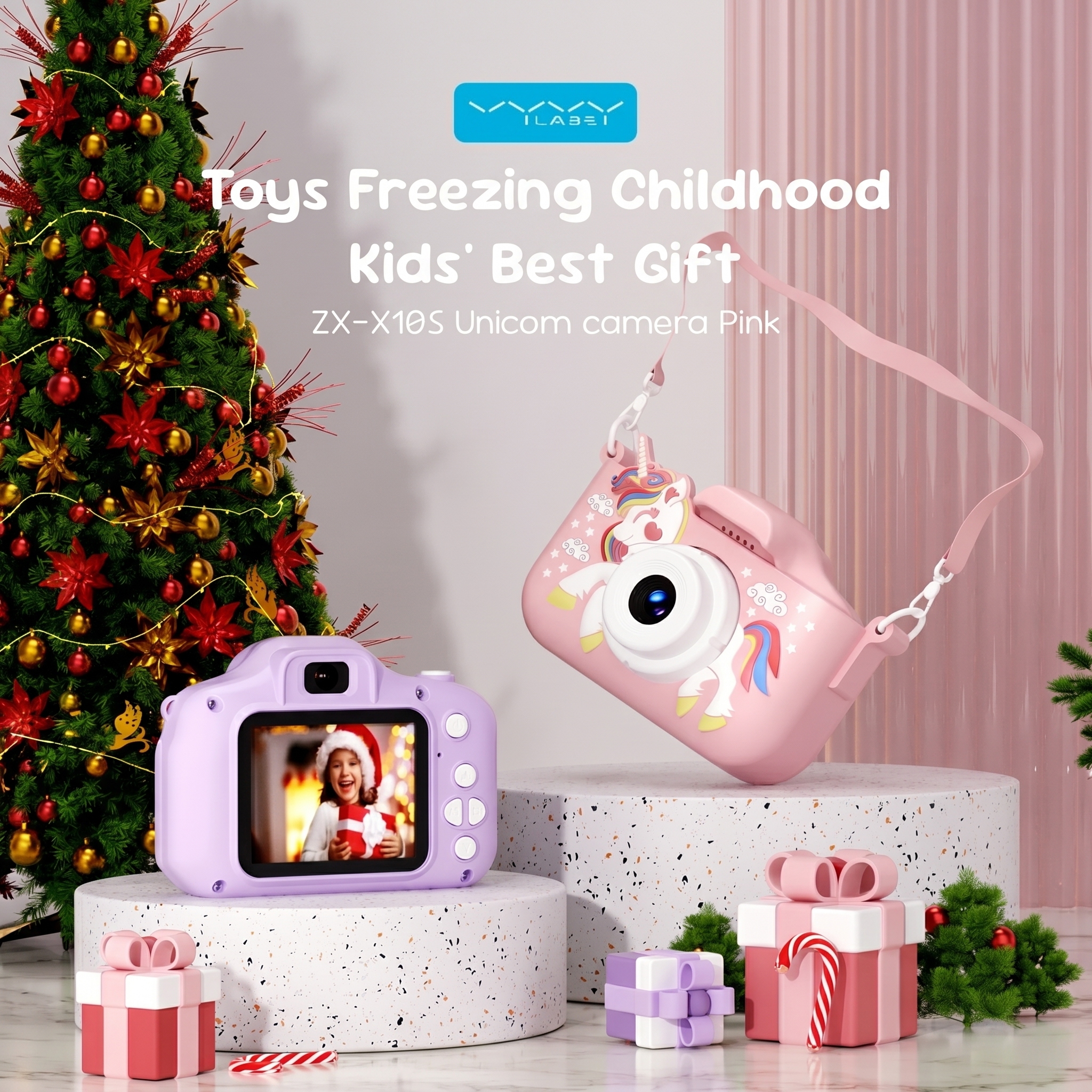 かわいい子供用カメラ 1080P HD 幼児用デジタルビデオカメラ 2.0 インチ子供用カメラ シリコンケース付き おもちゃ クリスマスギフト 子供の日ギフト 誕生日ギフト