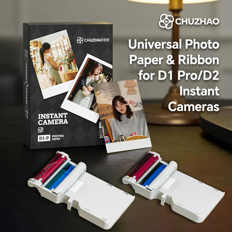 CHUZHAO D1 Pro / D2 インスタントカメラ写真用紙リボンカートリッジ昇華型リフィル交換フィルムカラープリントフォトメーカー
