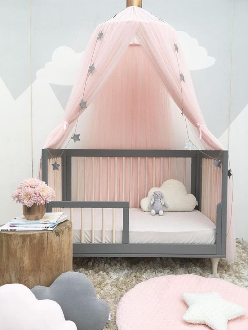 北欧スタイルの幼児用蚊帳ラウンドトップベッドカーテンメッシュキャノピー子供部屋の装飾ユニバーサルポリエステル繊維吊り下げ...