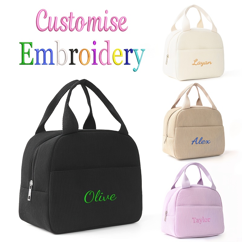 カスタマイズされた名前食品断熱バッグ子供学校弁当バッグカップルのためのユニセックスポータブル食品保存学生ランチバッグ