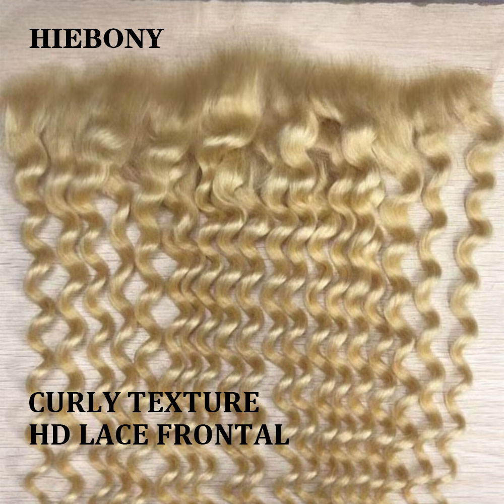 HiEbony Hair 613 ブロンド カーリー HD レース閉鎖