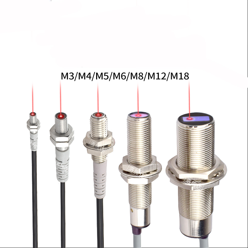 M12 レーザー 光電スイッチ センサー 拡散反射 レーザー距離センサー 可視光光電