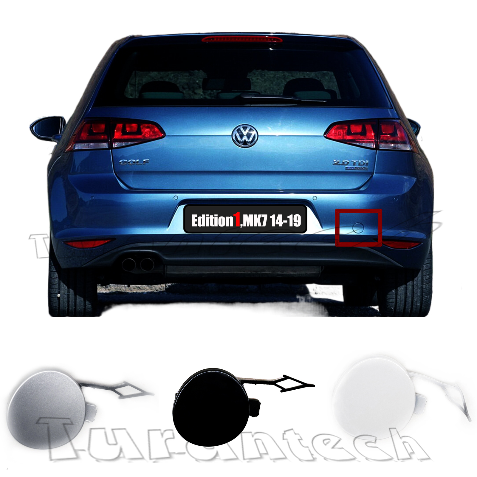 リア牽引カバー 14-19 Vw ゴルフ 7 VII MK7 セダン ハッチバック Alltrack GTI GTD TDI S SE SEL 牽引アイフックキャップ用