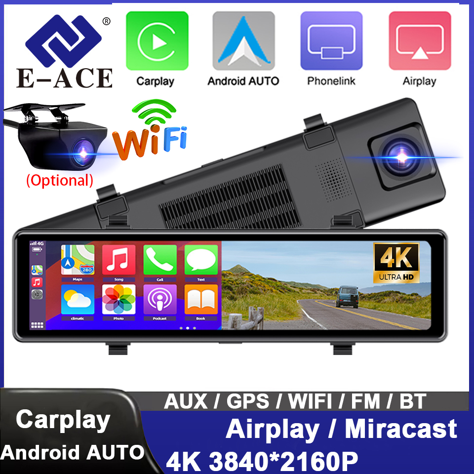 4K ダッシュカム 車 DVR 車 Android Carplay 5G WIFI BT FM AUX サポート GPS オプション 1080P リアビューカメラ 車カメラレコーダー
