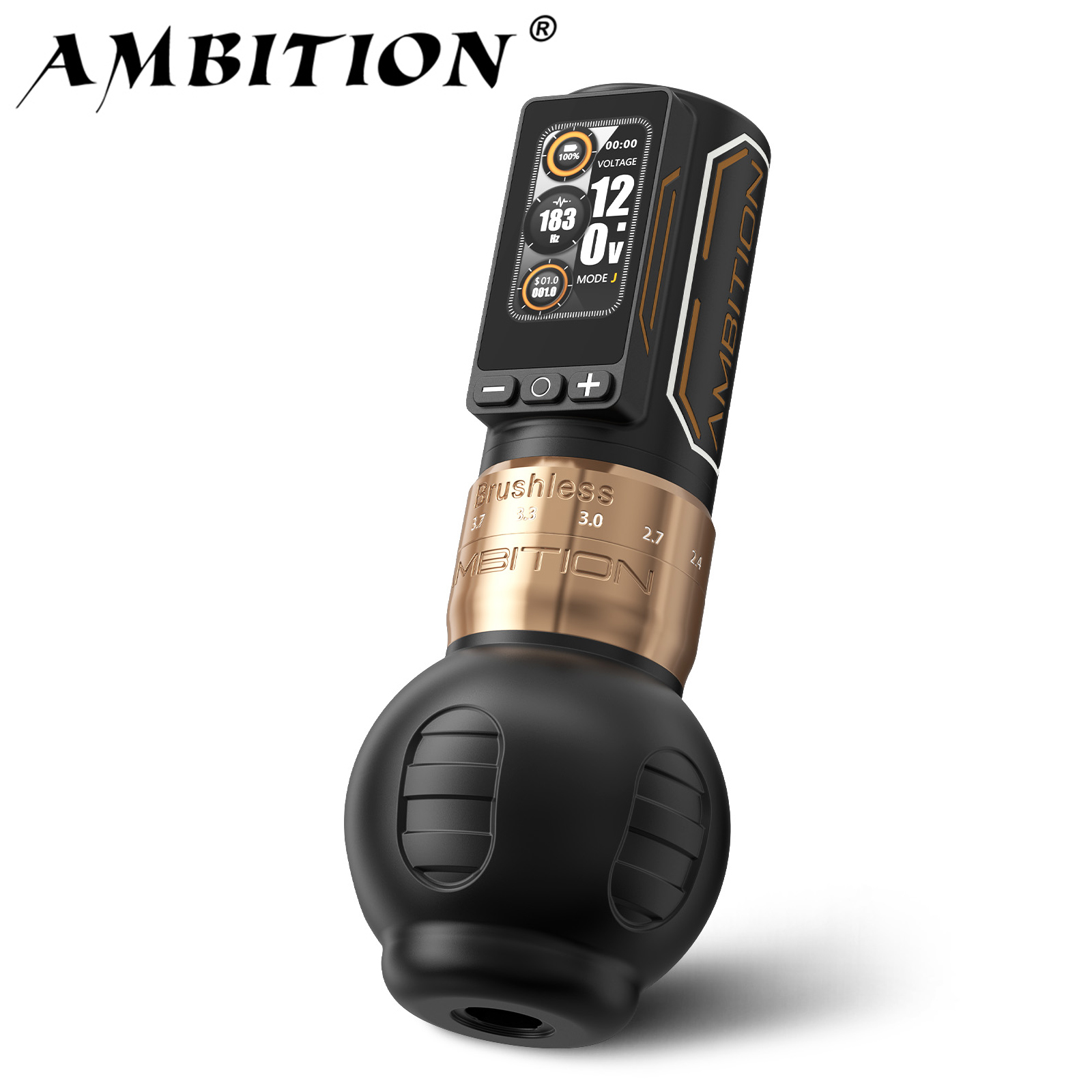 Ambition Ninja Max 280 ワイヤレスタトゥーマシン 2.4mm-4.5mm 調整可能なストローク 54mm 34mm グリップブラシレスモーター 2400mAh バッテリーペン