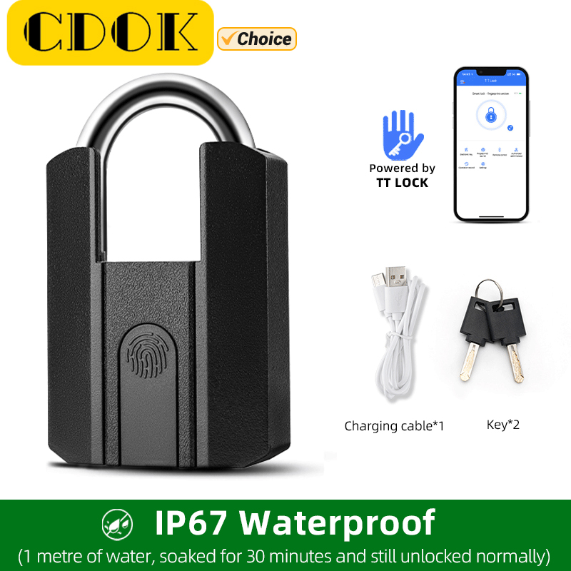 IP67 TTLock Bluetooth アプリスマート南京錠指紋ロックキーレスミニバッグ Aleax Google ホーム電子ドアロック