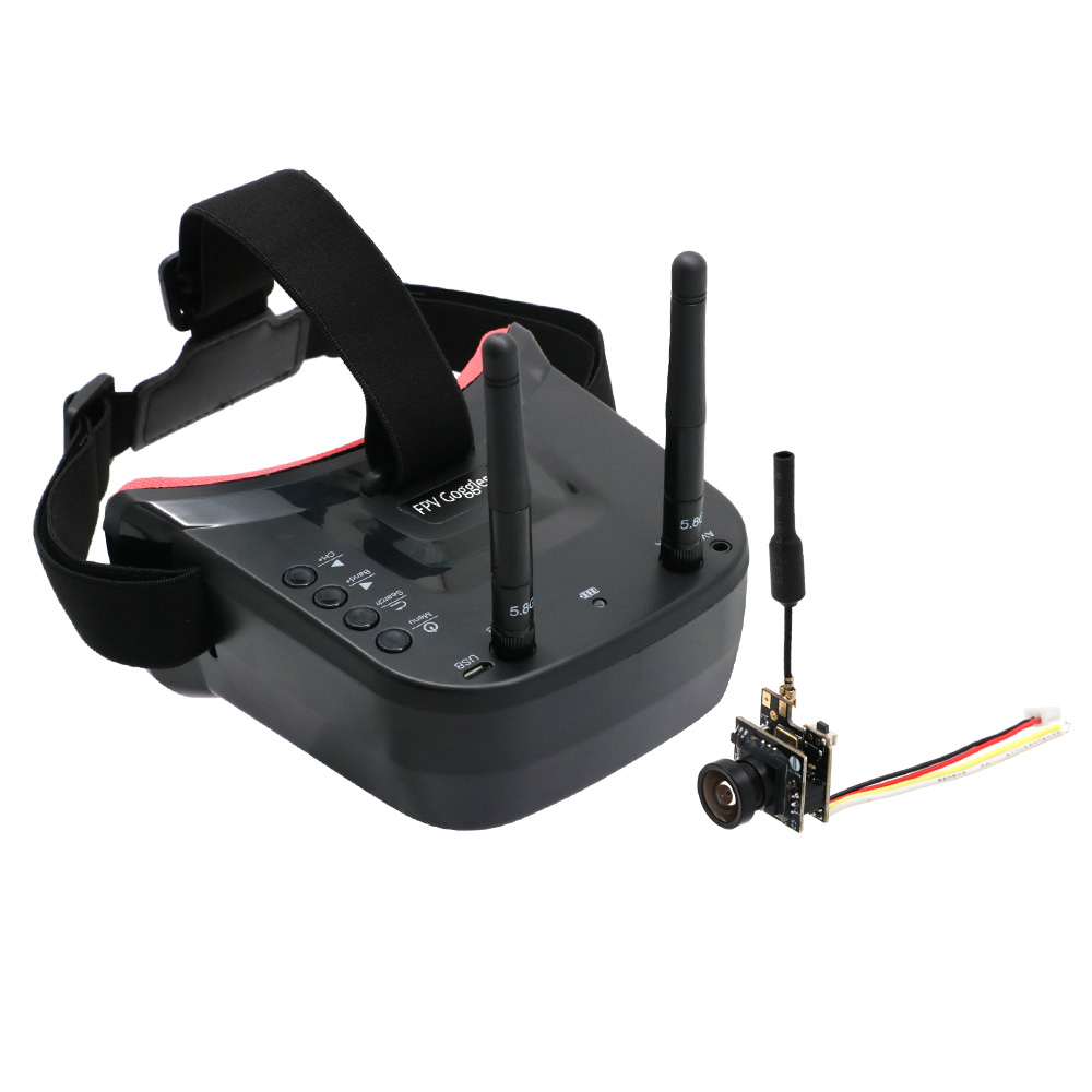 5.8 グラム 40CH デュアルアンテナ FPV ゴーグルモニタービデオメガネヘッドセット HD 5.8 グラム 25mW トランスミッタ fpv カメラ Osd 用 RC FPV ドローン
