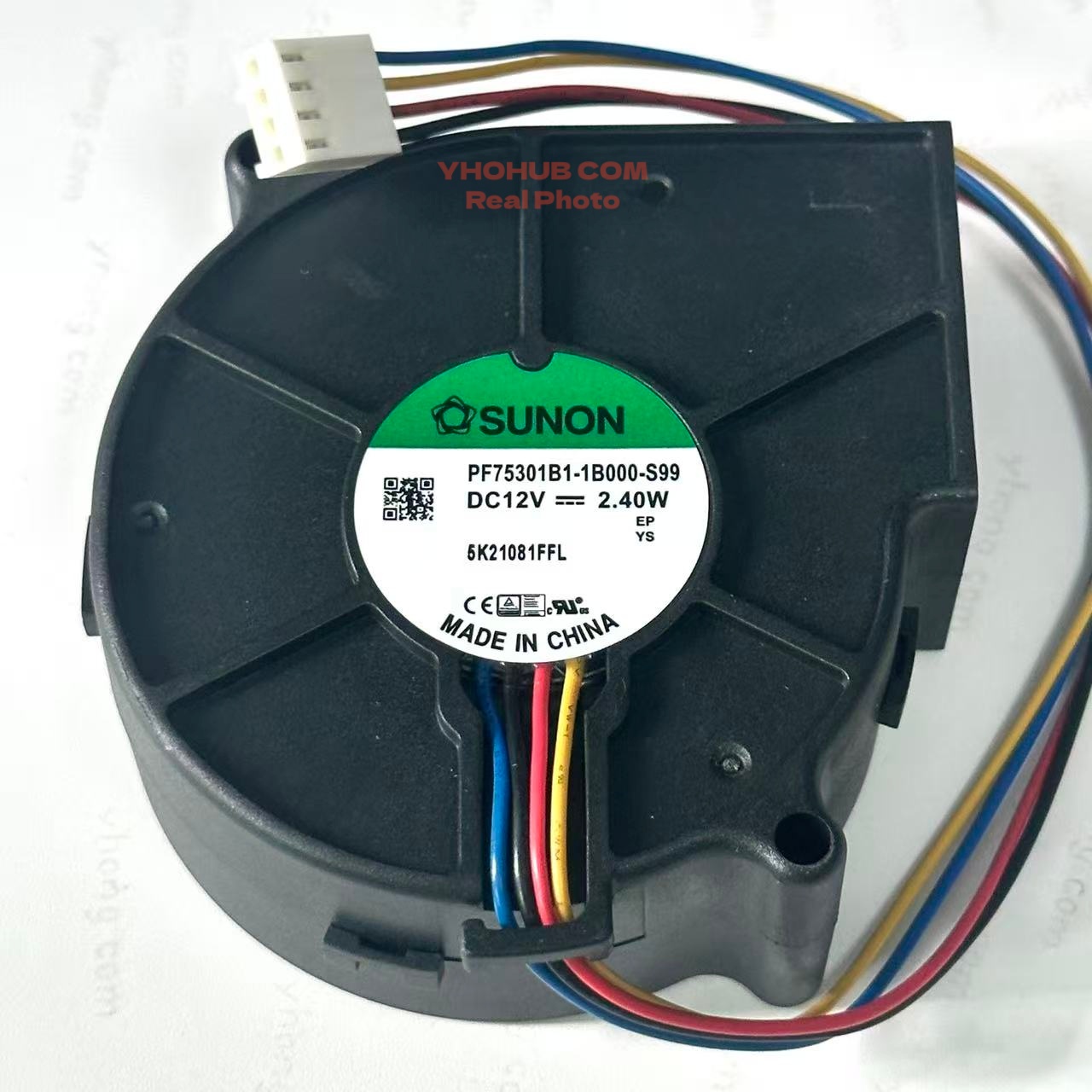 SUNON PF75301B1-1B000-S99 DC 12V 2.40W 75x75x30mm 4 線式サーバー冷却ファン