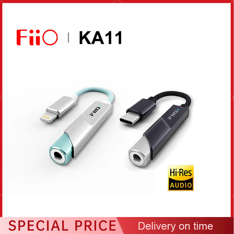 FiiO JadeAudio KA11 USB DAC AMP ヘッドフォンアンプ高解像度オーディオ Type-C から 3.5 ミリメートルアダプター USB ドングル DAD256 Android/iOS Smsl