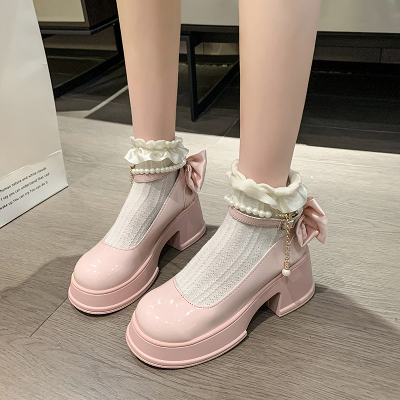春夏ハイヒール スカート付き ハイヒール パールバックル メリージェーン ビジネス レディースシューズ 宴会 カジュアルシューズ 女性用