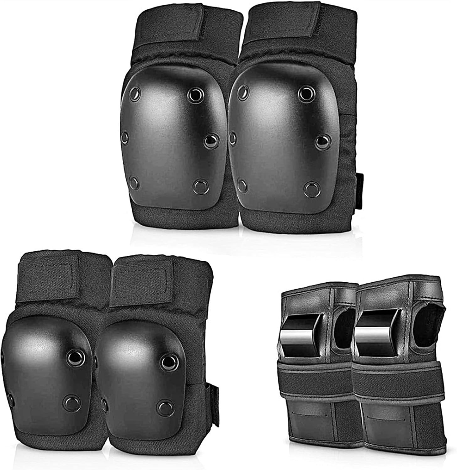 膝パッド 肘パッド リストガード 大人用 ユース用 6 in 1 保護具セット スケートボード バイク ローラースケート サイクリング アウト用