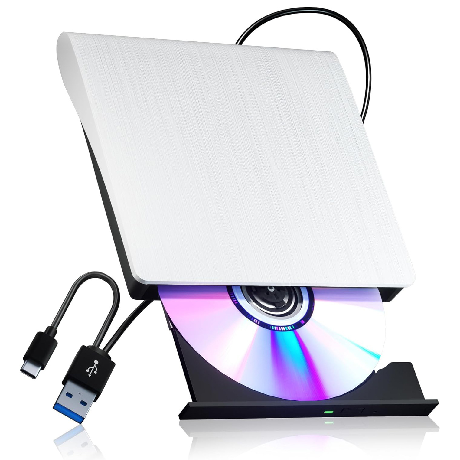 外部 CD/DVD ドライブ、USB 3.0 USB-C CD ROM CD DVD /-RW バーナー外部 CD リーダー DVD プレーヤー、ラップトップ、デスクトップ PC 用