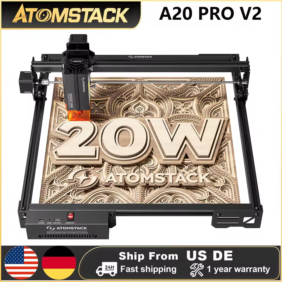 新しい Atomstack A20 プロ V2 レーザー彫刻機マシン 20 ワットクワッドレーザーカッター金属 Arcylic 木材ガラス 400*365 ミリメートル