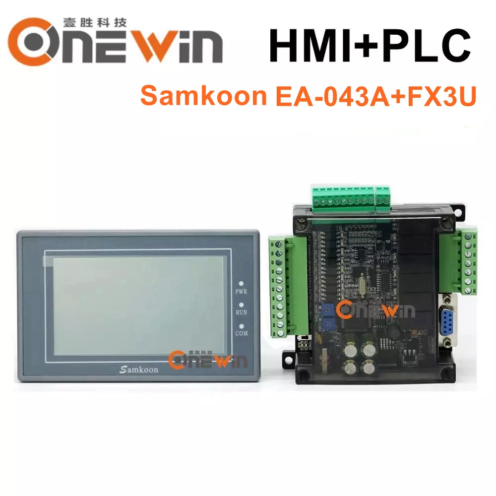 samkoon EA-043A HMI タッチスクリーン 4.3 インチと FX3U シリーズ PLC 産業用制御ボード 14/24/30/32/48/56 MR MT トランジスタリレー