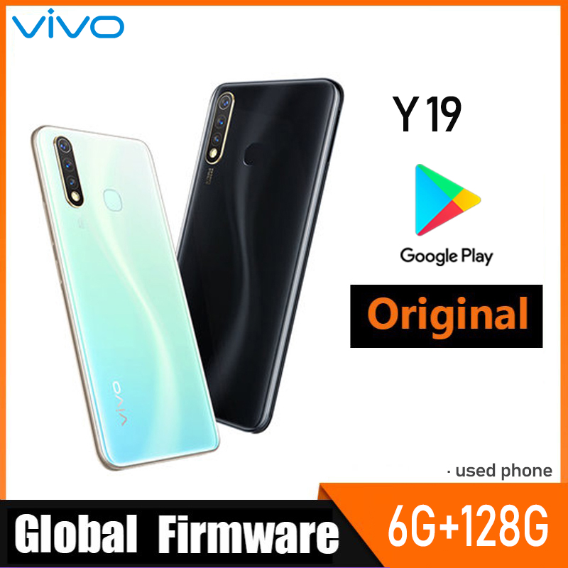 VIVO Y19 スマートフォン 4G LTE グローバルファームウェア 6 ギガバイト 128 ギガバイト 6.53 ''オクタコア 16MP 8MP 2MP 5000 mAh 指紋 Android 9 1y 中古電話