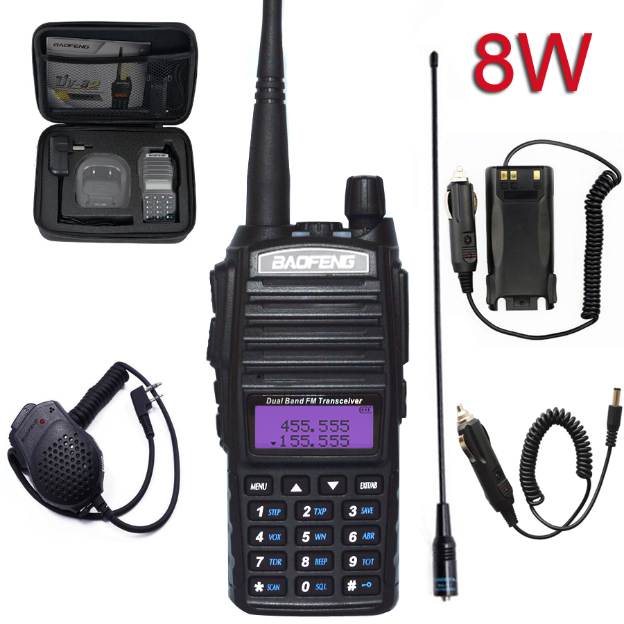 プロフェッショナルトランシーバー UV82 FM Baofeng UV 82 8 ワットアマチュア無線局 VHF UHF トランシーバー狩猟無線アマチュア Comunicador