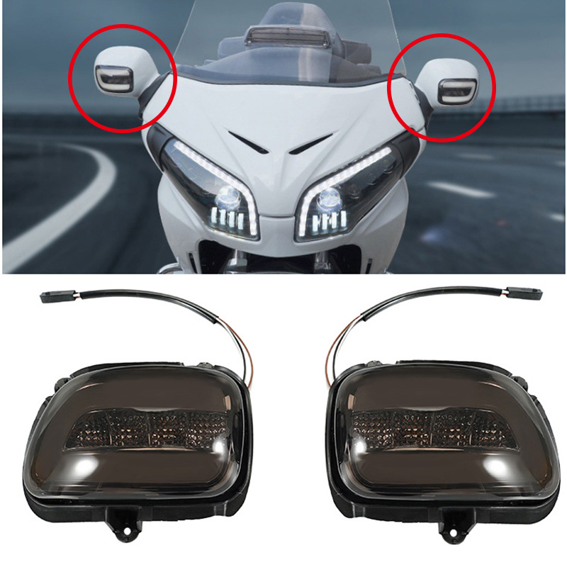 2 個オートバイインジケータターンシグナルライトホンダゴールドウィング Gl1800 F6B 2001-2017 フロント LED ターンシグナルライト