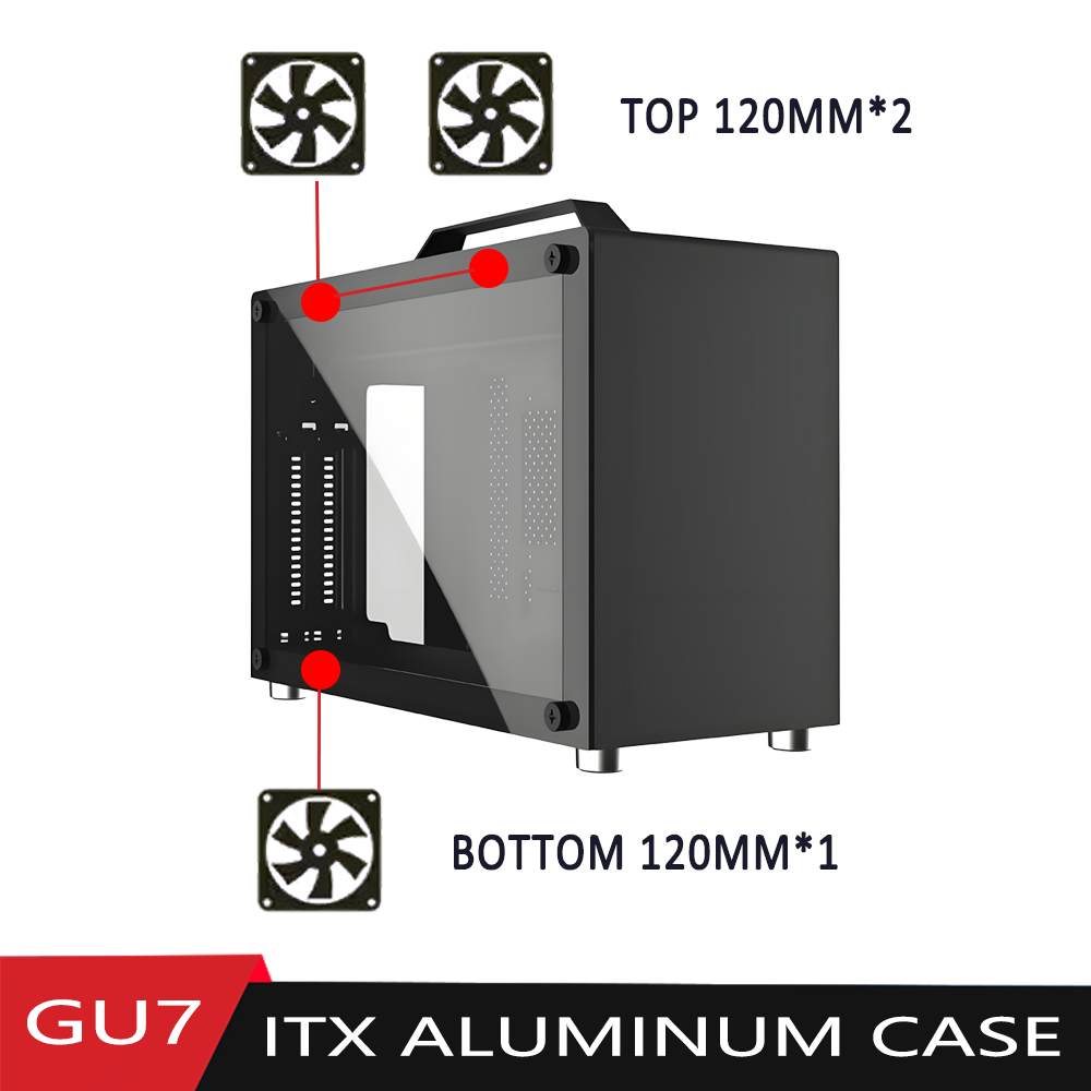 MINI ITX PC ケース 7L 独立した電話ボックスサポート最長 310 ミリメートルグラフィックスカード Type-C デスクトップ小スペースアルミコンピュータケース