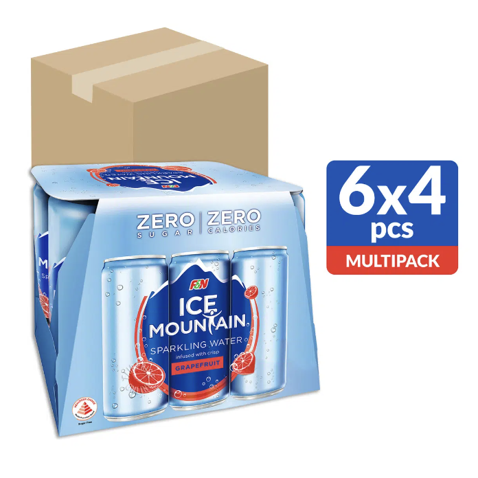 F&N Ice Mountain Sparkling Can Water - Grapefruit 325ml x 24 cans