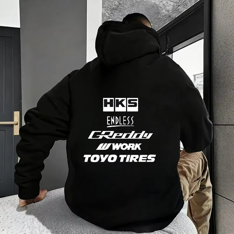 2025 男性ファッションクールパーカー日本 JDM 修正車 HKS エンドレスパーカー男性女性ヴィンテージカジュアルトレーナー長袖プルオーバー