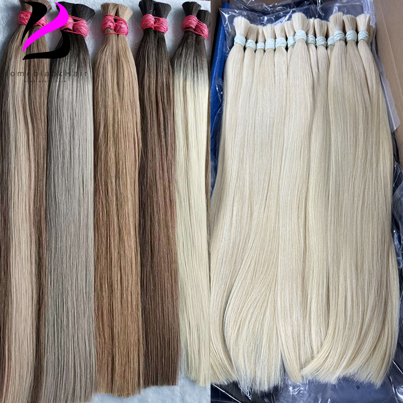 横糸なしベトナム毛人毛バルク 613 100% バージンレミーストレートヘアバルク 12-30 インチ 99j 本物の自然なヘアエクステンショングレー