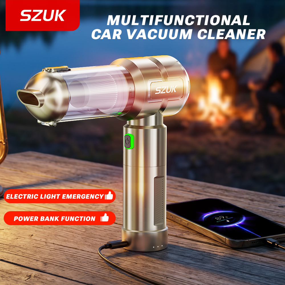 SZUK ポータブル車用掃除機充電式マルチハイパワーハンドヘルド洗浄機 LED ライト付きミニワイヤレスクリーナー