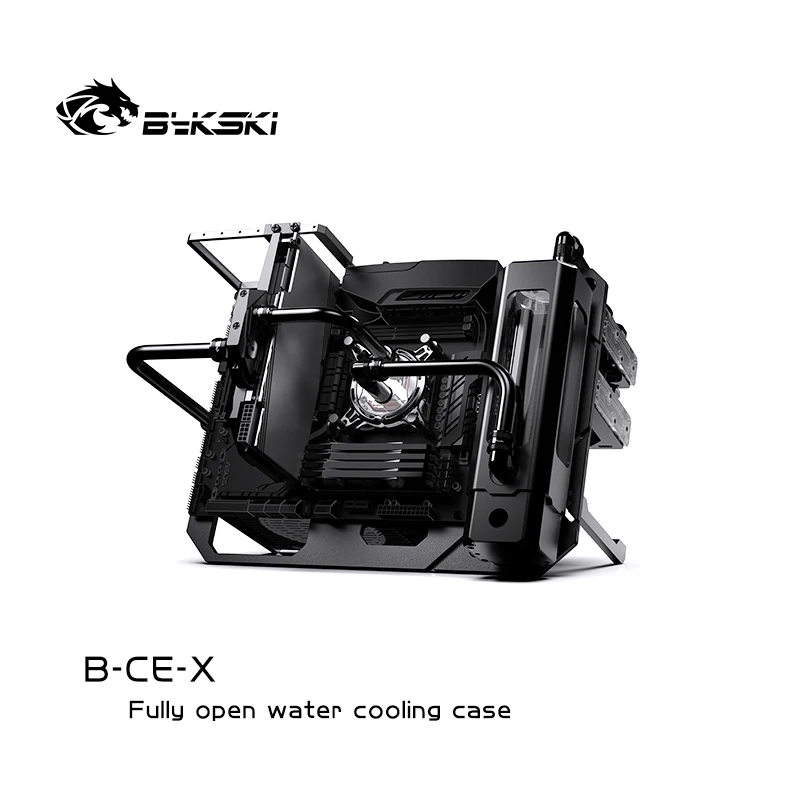 Bykski B-CE-X オープン水冷シャーシ、全アルミニウム製シャーシ ラック、垂直および水平の両方で使用できる DIY ディスプレイ