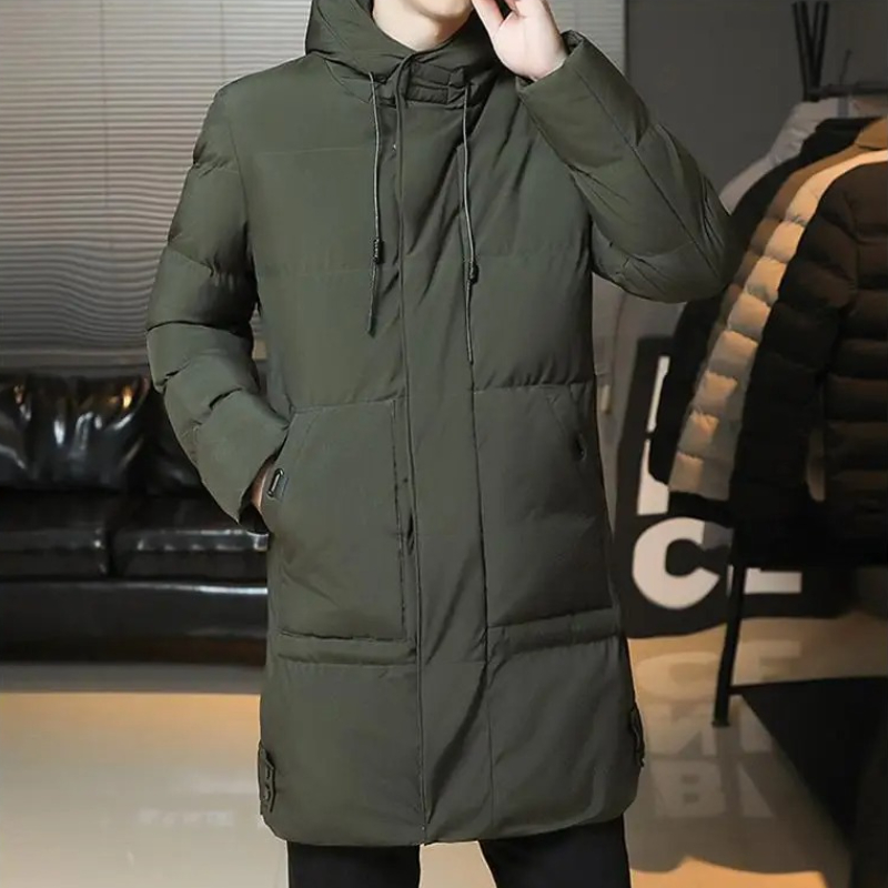 冬のフード付きロングパーカー男性厚く暖かいジャケットコートプラスサイズ 8xl カジュアル暖かいパッド入りフグジャケット男性防風上着