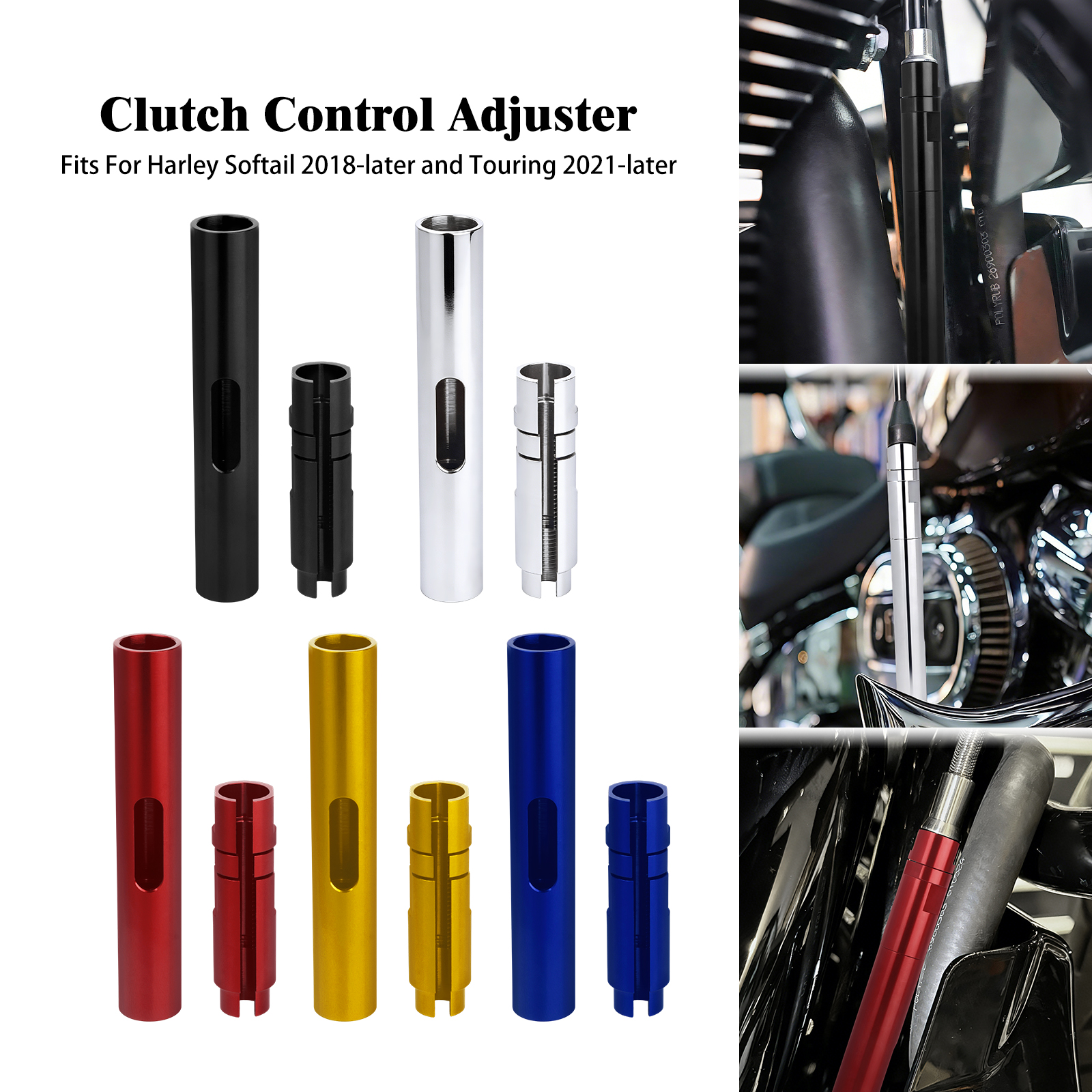 オートバイクラッチコントロールケーブルアジャスターハーレーソフテイルブレイクアウトストリートボブ 18-アップツーリング FLHX 21-アップクラッチレバー修飾子