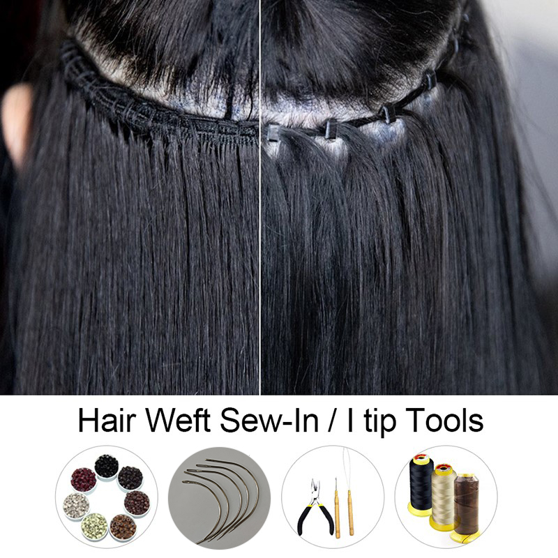 MRSHAIR ミロリンクヘアキット髪横糸/バンドルミシン I チップマイクロビーズ 6 個 C 形状針プライヤーヘアスタイリストキットツール