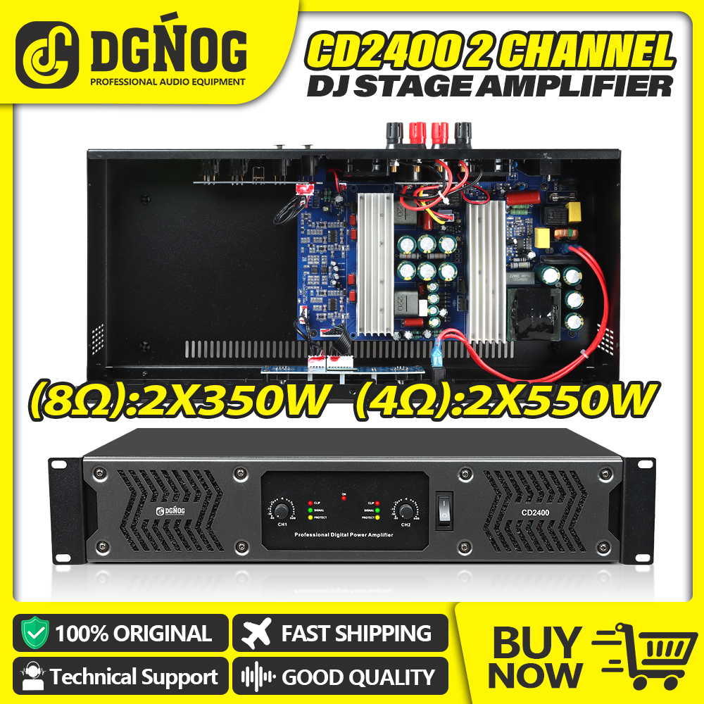 DGNOG CD2400 2U パワーアンプ (4Ω) 550 ワットプロフェッショナルオーディオステレオクラス D サウンドアンプ 2 チャンネルオーディオ DJ ステージパフォーマンス