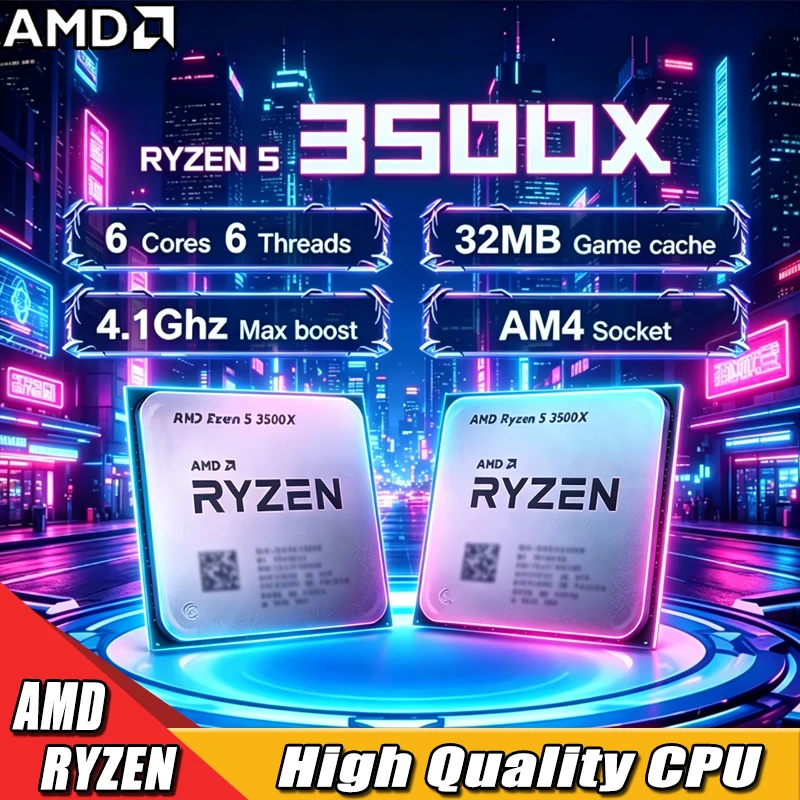 AMD Ryzen 5 3500X R5 3500X 3.6GHz 6 コア 6 スレッド CPU プロセッサ 7NM 65 ワット L3 = 32M 100-000000158 ソケット AM4 パッケージなし