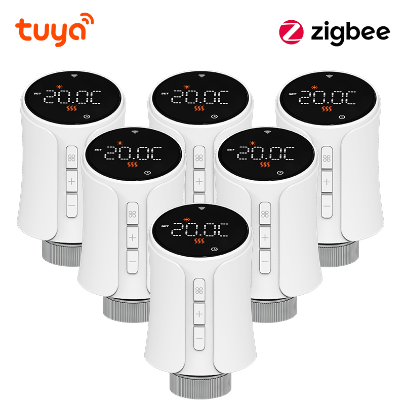 Tuya スマート Wifi/ZigBee サーモスタット ラジエーター バルブ TRV プログラマブル アプリ リモート温度コントローラー (Alexa Google Home 付き)