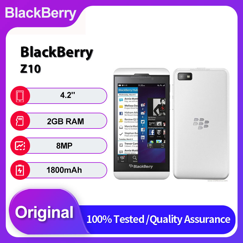 オリジナルロック解除 BlackBerry Z10 4G Bluetooth 携帯電話 4.2 インチ 16GB 2GB RAM 8MP
