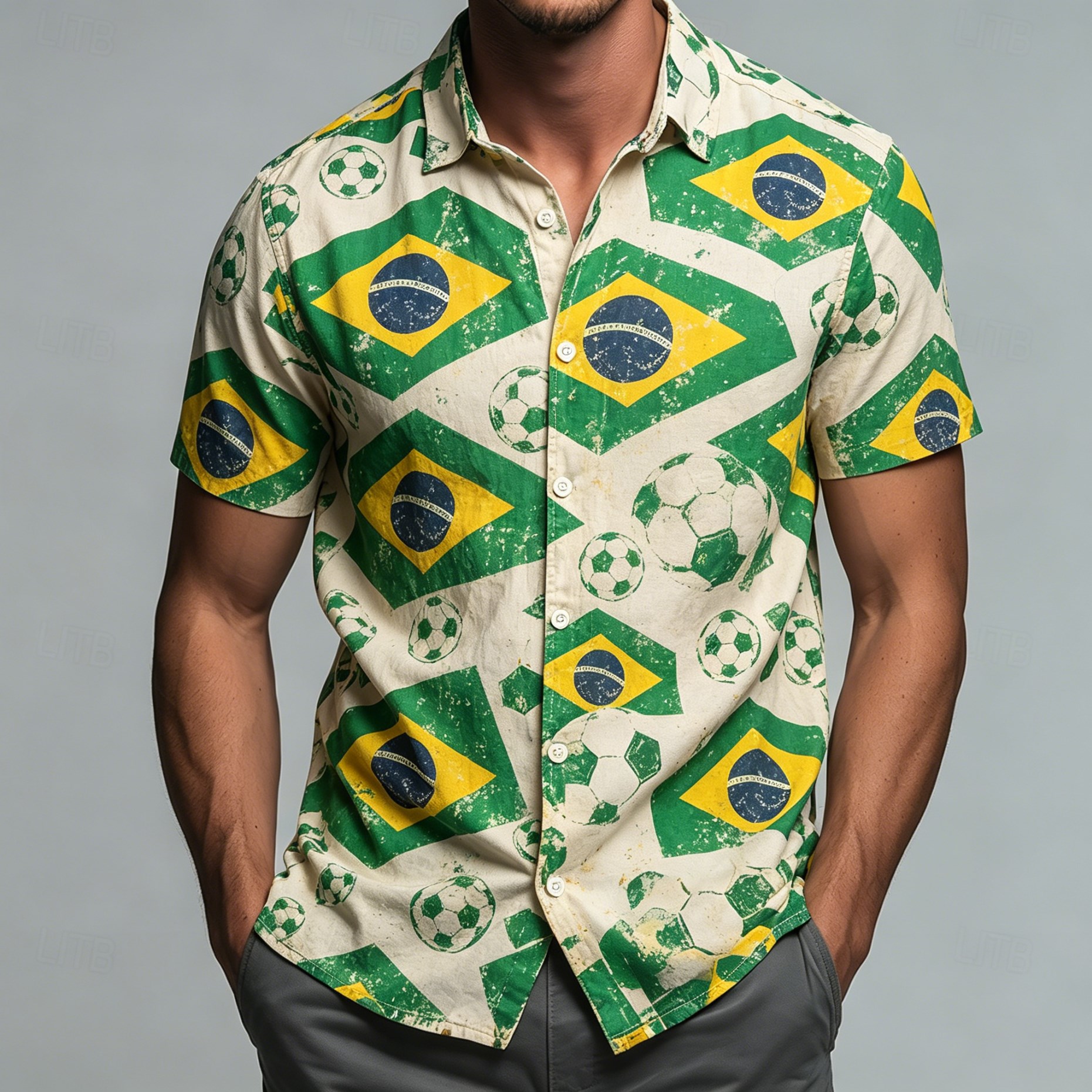 男子ブラジル国旗